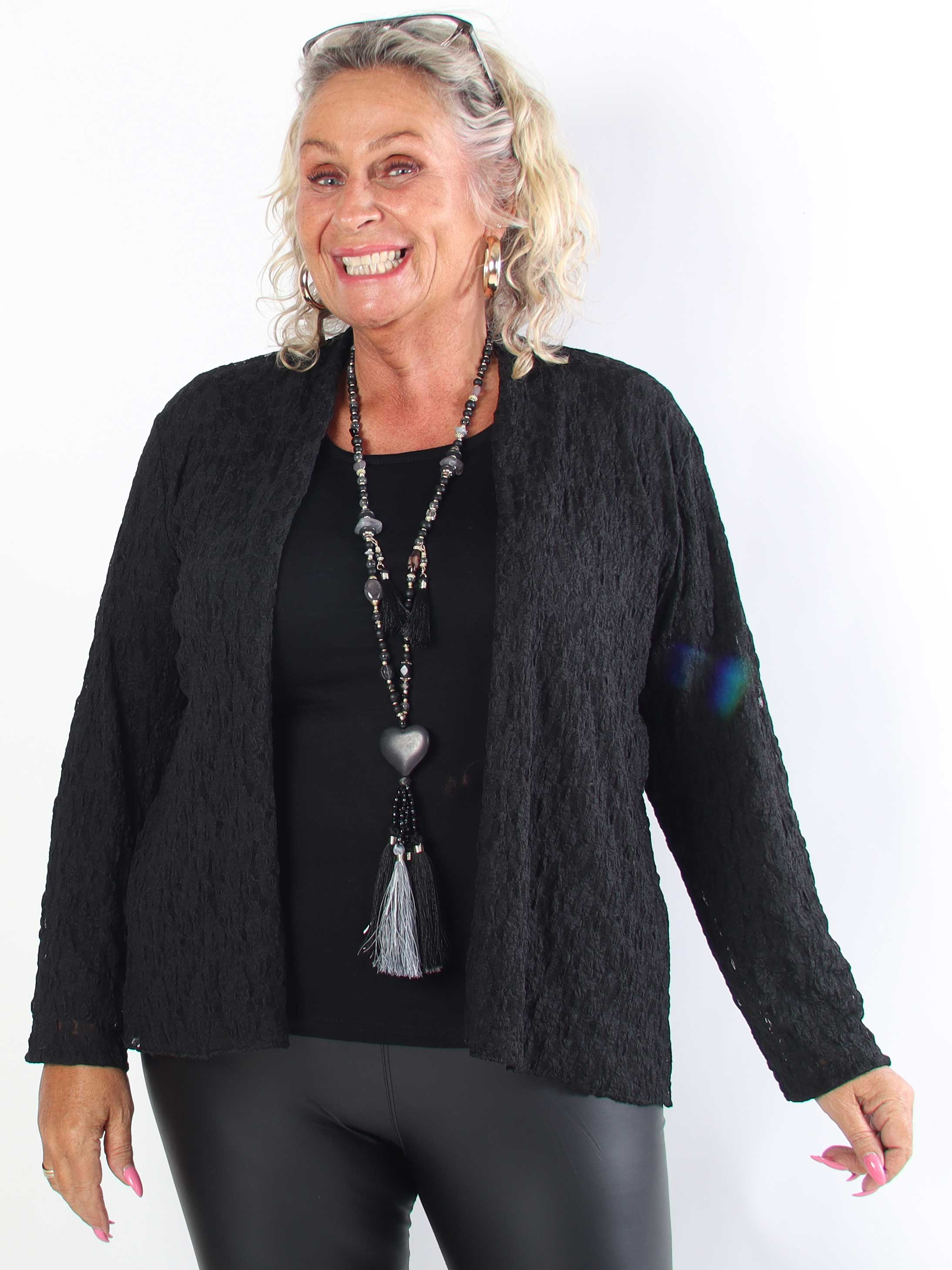 Yuri - Semitransparent plus size blondecardigan i en blød viskoseblanding